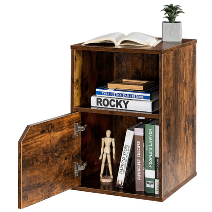 Dreamade Set of 2 Nightstands, End Table Bedside Table w/Storage Cabinet and Open Shelf