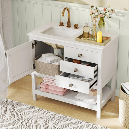 Dreamade Bathroom Vanity with Ceramic Sink