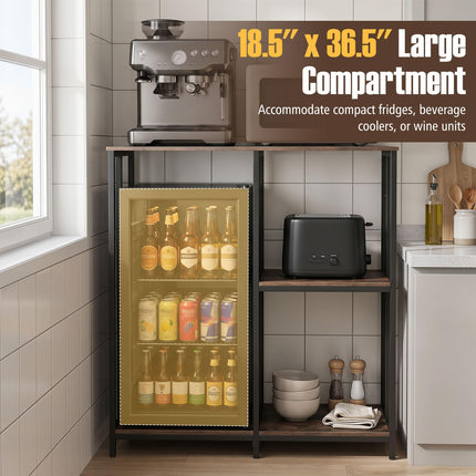 Dreamade Kitchen Bakers Rack | 3-Tier Microwave Stand Stand with Open Shelves