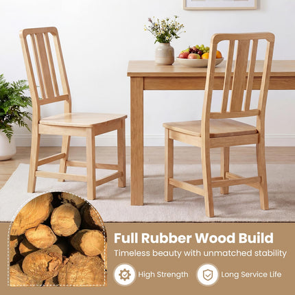 Dreamade Rubber Wood Kitchen Chairs with Hollowed Backrest