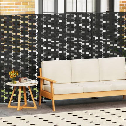 Dreamade Metal Privacy Screen 72 x 48 Inch Freestanding Fence Panel Indoor Outdoor