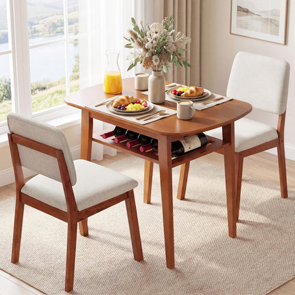 Dreamade Space Saving Kitchen Table and Chairs Set w/Rubber Wood Frame