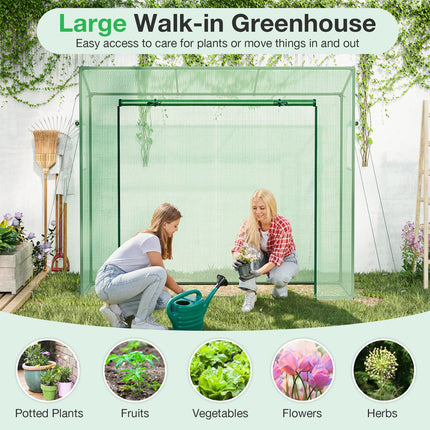 Dreamade Outdoor Portable Mini Greenhouse w/ PE Cover & 4 Ground Stakes & Ropes