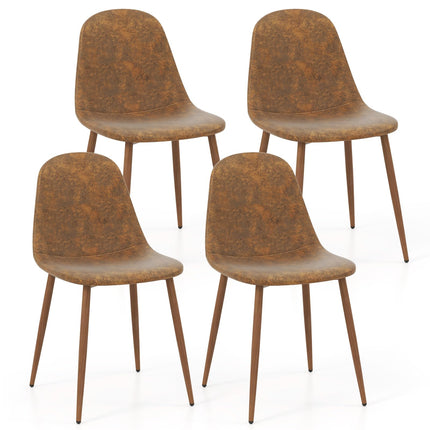 Dreamade Upholstered Dining Chairs Set of 4 PU Leather Kitchen Side Chairs w/Padded Seats