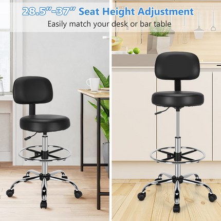 Dreamade PU Leather Drafting Chair, Tall Office Chair