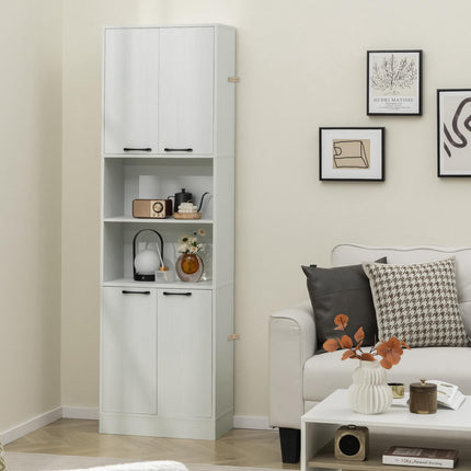 Dreamade Kitchen Pantry Cabinet, 75” Tall Freestanding Cupboard with Doors & Shelves