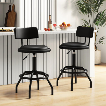 Dreamade Swivel Bar Stools Set of 1/2/3/4, 24.5"-29" Height Adjustable Counter Height Chairs w/Back