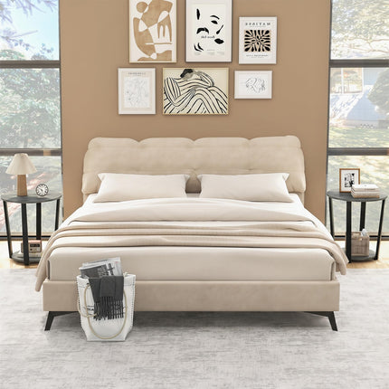 Dreamade Round End Table with Open Storage Shelf and Metal Frame