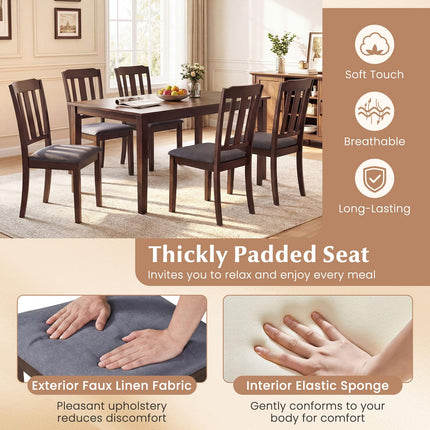 Dreamade Rubber Wood Dining Room Chairs with Comfortable Backrest & Padded Seat