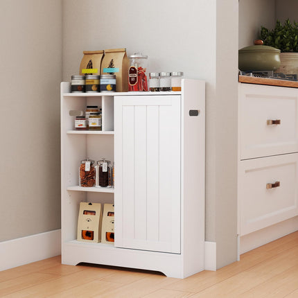 Dreamade Bathroom Slim Storage Cabinet w/2 Sliding Doors & Adjustable Shelves