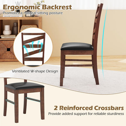 Dreamade Wooden Dining Chairs Set of 2/4 Farmhouse Kitchen Chairs with Rubber Wood Legs
