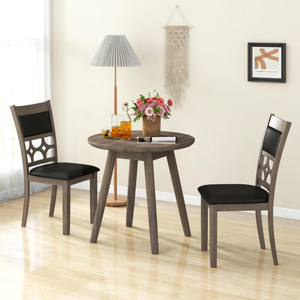 Dreamade Wooden Dining Chairs, Farmhouse Armless Kitchen Chairs w/Padded Backrest & Seat