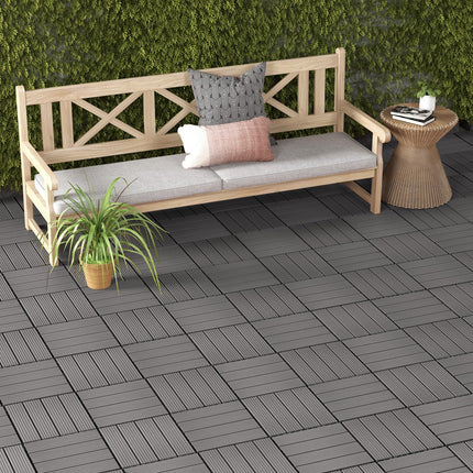 Dreamade Interlocking Deck Tiles 18/36 Pack - 12 x 12 in Composite Outdoor Flooring Covering All Weather Use