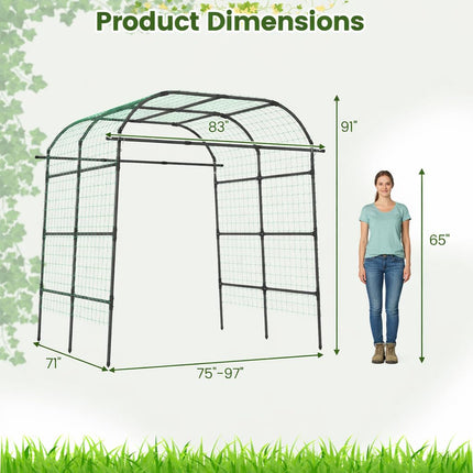 Dreamade Metal Garden Arch Trellis for Climbing Plants Outdoor