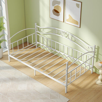 Dreamade Modern Sofa Day Bed with Stylish Headboard & 12 Metal Slats Support