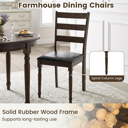 Dreamade Wood Dining Chairs Set w/Soft Padded Seat & Ergonomic Backrest