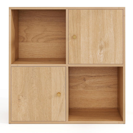 Dreamade 4 Cube Bookcase | 2-Tier Freestanding Book Shelf with Open Compartments