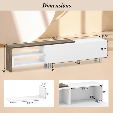 Dreamade 80 Inch TV Stand and 2 Floating Shelves Set