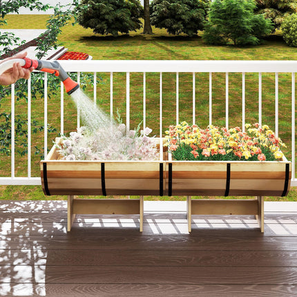Dreamade Half Barrel Raised Garden Bed for Flower Vegetable Fruit