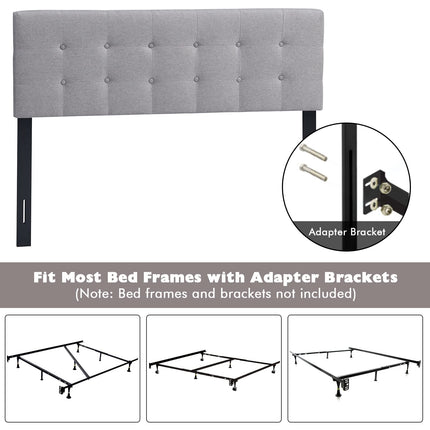 Dreamade Linen Upholstered Headboard, Adjustable Width Button Tufted Headboard