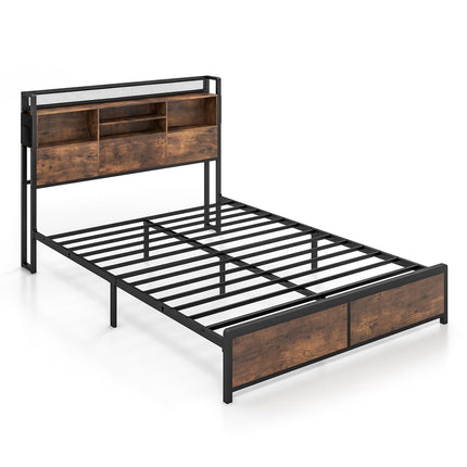 Dreamade Queen/Full Size Bed Frame with Storage Headboard