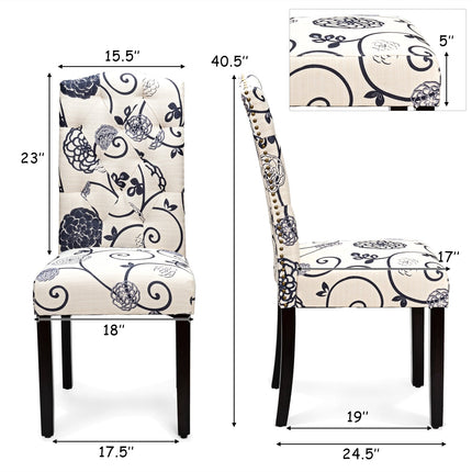 Dreamade Parsons Chairs, Uphostered Kitchen Dining Chairs w/Wood Legs