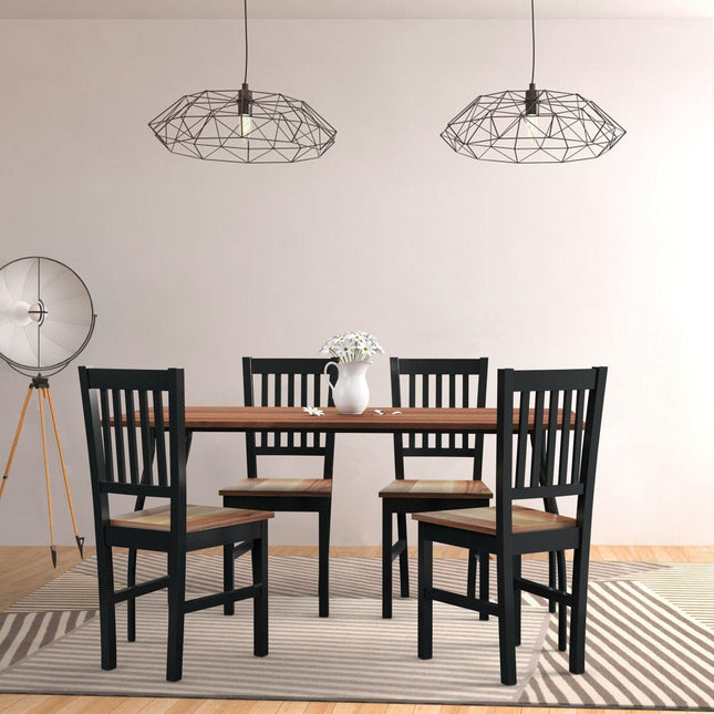 Dreamade Set of 4 Wood Dining Chairs, Whitesburg Dining Room Side Chair w/ Wide Seat,Black - Dreamadeus
