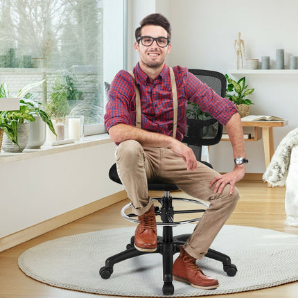 Mesh Drafting Chair with Standing Desk Chair w/Footrest Ring