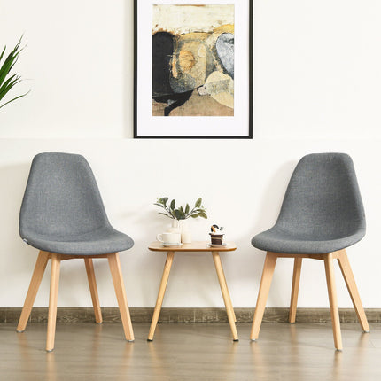 Dreamade Set of 2 or 4 Modern Fabric Dining Chairs, Upholstered Accent Chair, Grey