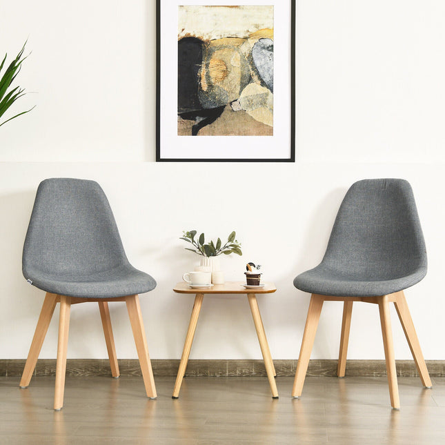 Dreamade Set of 2 or 4 Modern Fabric Dining Chairs, Upholstered Accent Chair, Grey