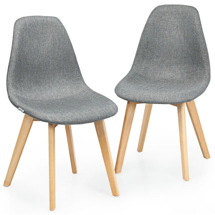 Dreamade Set of 2 or 4 Modern Fabric Dining Chairs, Upholstered Accent Chair, Grey