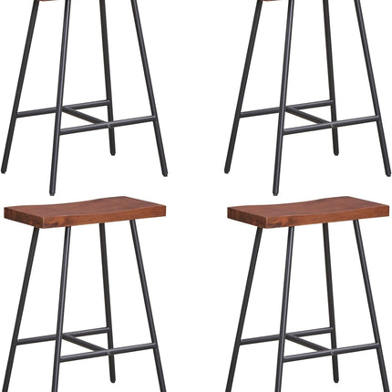Dreamade 24" Bar Stools Set of 2, Counter Height Bar Stools with Footrests, Solid Metal Legs